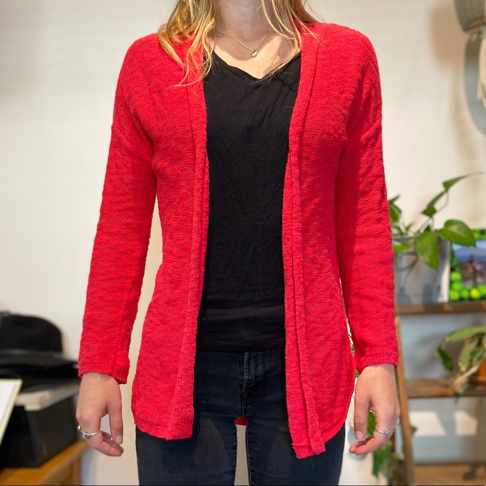 Red Cardigan 100% Cotton
